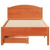 vidaXL Cama sin colchón madera maciza de pino marrón cera 100x200 cm