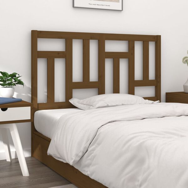 vidaXL Cabecero de cama madera maciza pino marrón miel 125,5x4x100 cm