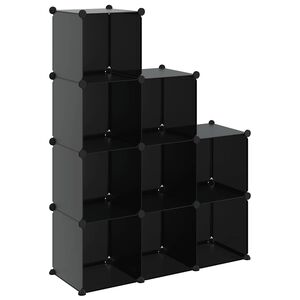vidaXL Estanter&iacute;a de cubos con 9 compartimentos negro PP