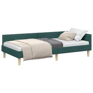vidaXL Estructura de cama en esquina Verde oscuro 100 x 200 cm tela