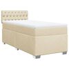 vidaXL Cama box spring con colch&oacute;n tela color crema 90x200 cm
