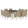 vidaXL Juego de comedor de jard&iacute;n de 11 piezas rat&aacute;n sint&eacute;tico beige