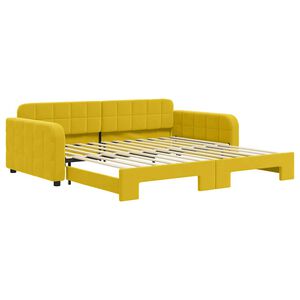 vidaXL Sof&aacute; cama nido terciopelo amarillo 100x200 cm