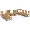 vidaXL Juego de muebles de jard&iacute;n 9 piezas madera maciza de pino