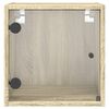 vidaXL Mesitas noche con puertas vidrio 2 uds roble Sonoma 35x37x35 cm