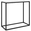 vidaXL Mesa consola vidrio templado blanco 80x35x75 cm