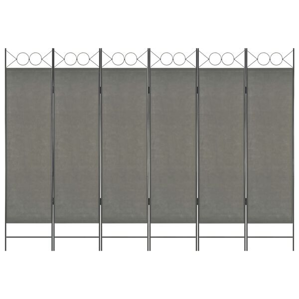 vidaXL Biombo divisor de 6 paneles gris antracita 240x180 cm