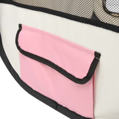 vidaXL Parque de perros plegable bolsa de transporte rosa 90x90x58 cm