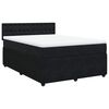 vidaXL Cama box spring con colch&oacute;n terciopelo negro 160x200 cm