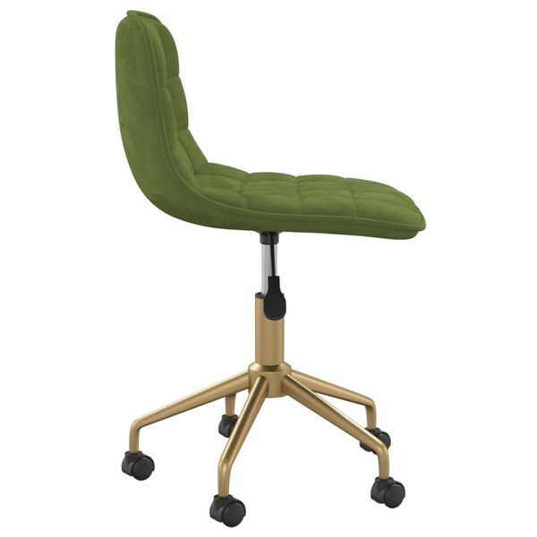 vidaXL Silla de comedor giratoria de terciopelo verde claro