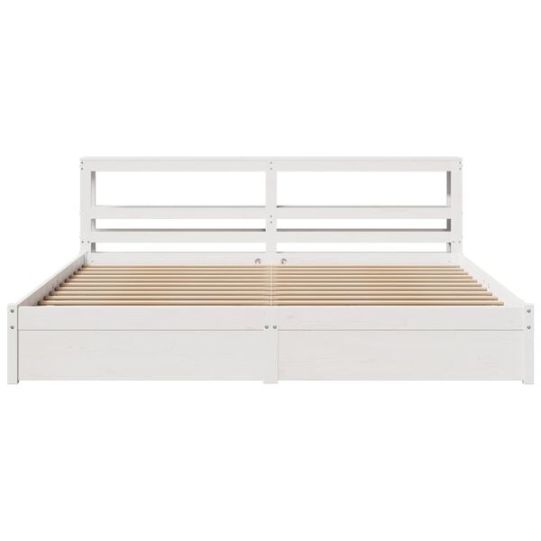 vidaXL Estructura de cama con cabecero sin colch&oacute;n blanco 200x200 cm