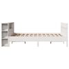vidaXL Cama con estanter&iacute;a sin colch&oacute;n madera maciza blanca 140x190 cm