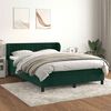 vidaXL Cama box spring con colch&oacute;n terciopelo verde oscuro 140x200 cm