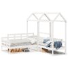 vidaXL Set de sof&aacute; cama con banco y techo madera pino blanco 80x200 cm