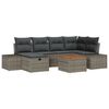 vidaXL Conjunto de sof&aacute;s de jard&iacute;n 7 uds. Gris rat&aacute;n sint&eacute;tico