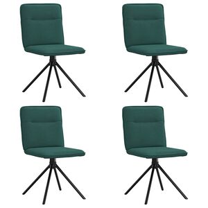vidaXL Sillas de comedor 4 unidades tela verde oscuro