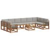 vidaXL Conjunto de sof&aacute;s de exterior 11 pcs Gris Natural y Claro