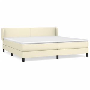 vidaXL Cama box spring con colch&oacute;n cuero sint&eacute;tico crema 200x200 cm