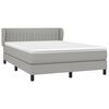 vidaXL Cama box spring con colch&oacute;n tela gris claro 140x200 cm