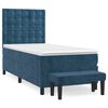 vidaXL Cama box spring con colch&oacute;n terciopelo azul oscuro 80x200 cm