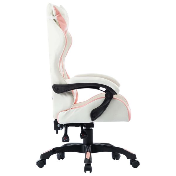 vidaXL Silla gaming de cuero sint&eacute;tico rosa