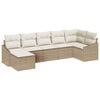 vidaXL Conjunto de sof&aacute; de jard&iacute;n 7 uds. Beige y Crema rat&aacute;n sint&eacute;tico