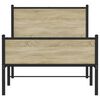 vidaXL Estructura de cama sin colch&oacute;n metal roble ahumado 100x190 cm