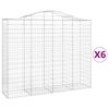vidaXL Cestas de gaviones 6 uds forma de arco hierro 200x50x160/180 cm