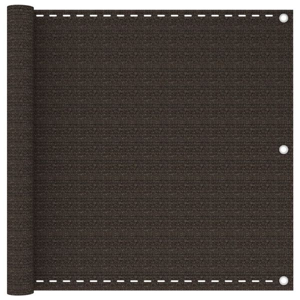 vidaXL Toldo para balcón HDPE marrón 90x400 cm