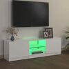 vidaXL Mueble de TV con luces LED blanco brillante 120x30x36 cm