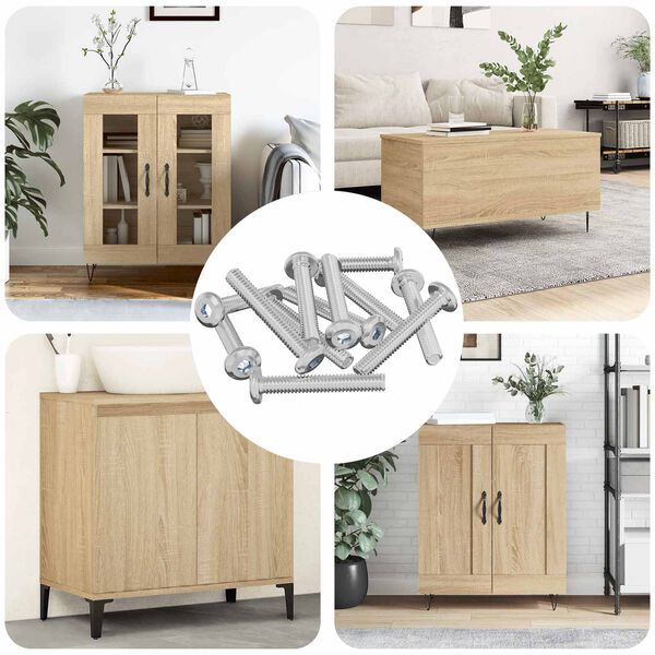 vidaXL Tornillo de Bloqueo Liso 2514 pcs Plateado Acero