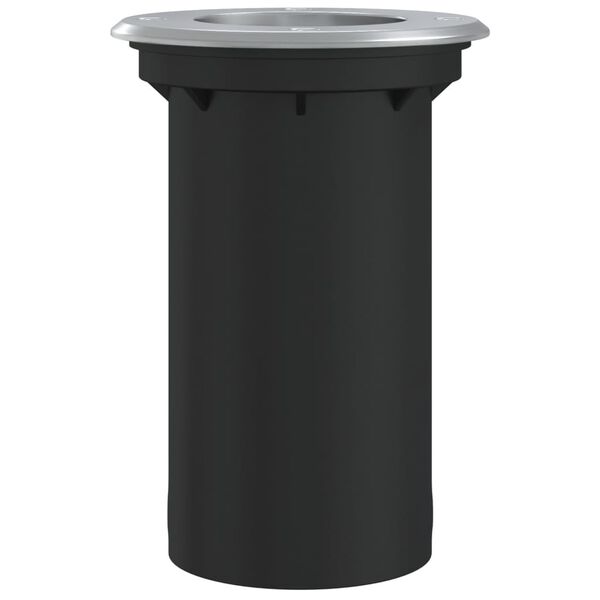 vidaXL Foco de suelo exterior redondo aluminio negro 10,5x10,5 cm