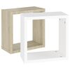 vidaXL Estantes cubo de pared 2 uds blanco y roble Sonoma 30x15x30 cm