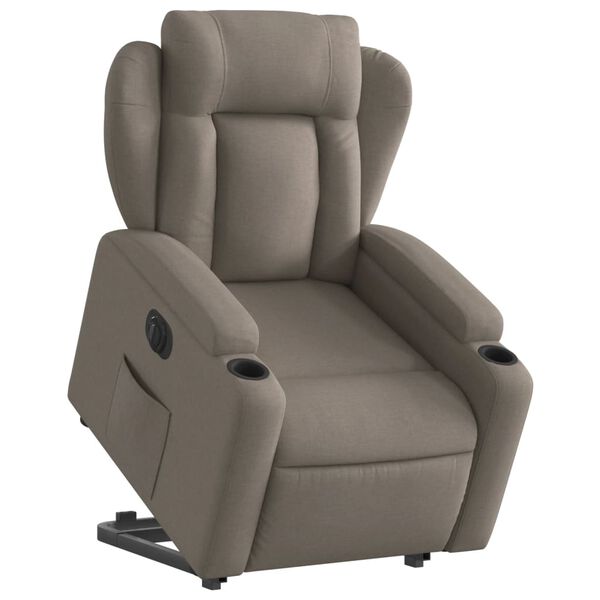 vidaXL Sillón eléctrico reclinable elevable de tela gris taupe