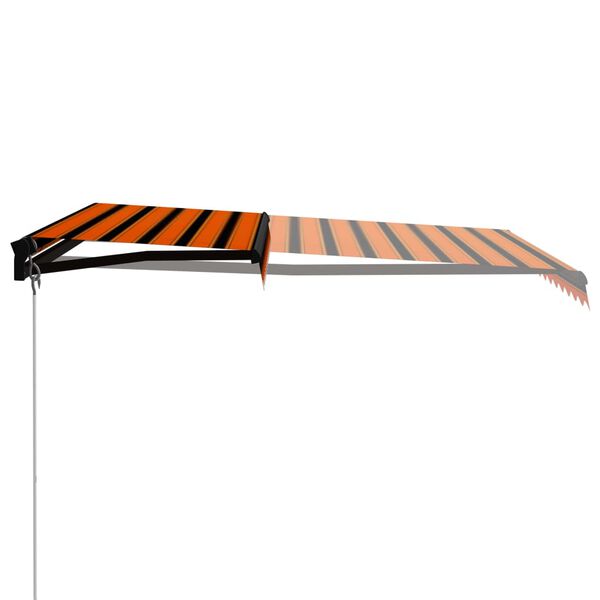 vidaXL Toldo manual retr&aacute;ctil naranja y marr&oacute;n 300x250 cm