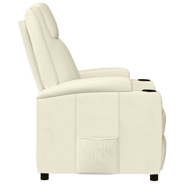 vidaXL Sill&oacute;n reclinable de cuero sint&eacute;tico blanco crema
