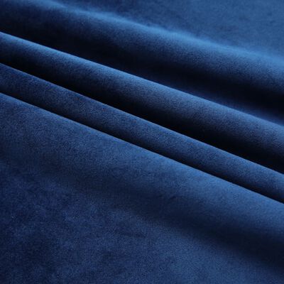 vidaXL Cortinas opacas ganchos 2 pzas terciopelo azul oscuro 140x175cm