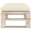 vidaXL Otomana de palets para jard&iacute;n con coj&iacute;n crema madera de pino