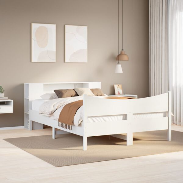 vidaXL Estructura de cama sin colchón madera maciza blanca 120x190 cm