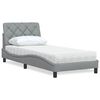 vidaXL Cama con colch&oacute;n tela gris claro 90x200 cm