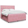 vidaXL Cama box spring con colch&oacute;n terciopelo rosa 180x200 cm