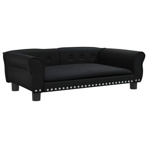 vidaXL Cama para perros de cuero sint&eacute;tico negra 95x55x30 cm