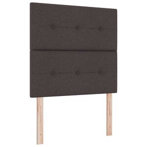 vidaXL Cama tipo Box Spring con colch&oacute;n Marr&oacute;n Oscuro 90 x 200 cm tela