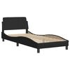 vidaXL Estructura de cama sin colch&oacute;n Hvar tela negro 90x190 cm