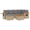 vidaXL Set sof&aacute;s de jard&iacute;n 7 piezas y cojines rat&aacute;n sint&eacute;tico beige