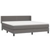 vidaXL Cama box spring con colch&oacute;n cuero sint&eacute;tico gris 180x200 cm