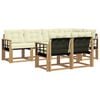 vidaXL Conjunto de sof&aacute;s de exterior 7 uds. Blanco y Crema