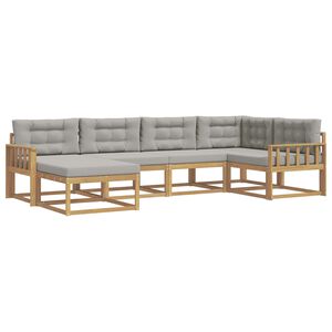 vidaXL Conjunto de sof&aacute;s de exterior 5 pcs Blanco y Gris Claro