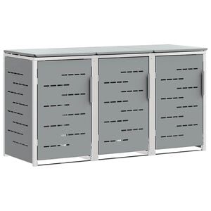 vidaXL Almacenamiento de contenedor con ruedas Acero inoxidable Gris