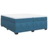 vidaXL Cama box spring con colch&oacute;n terciopelo azul oscuro 200x200 cm